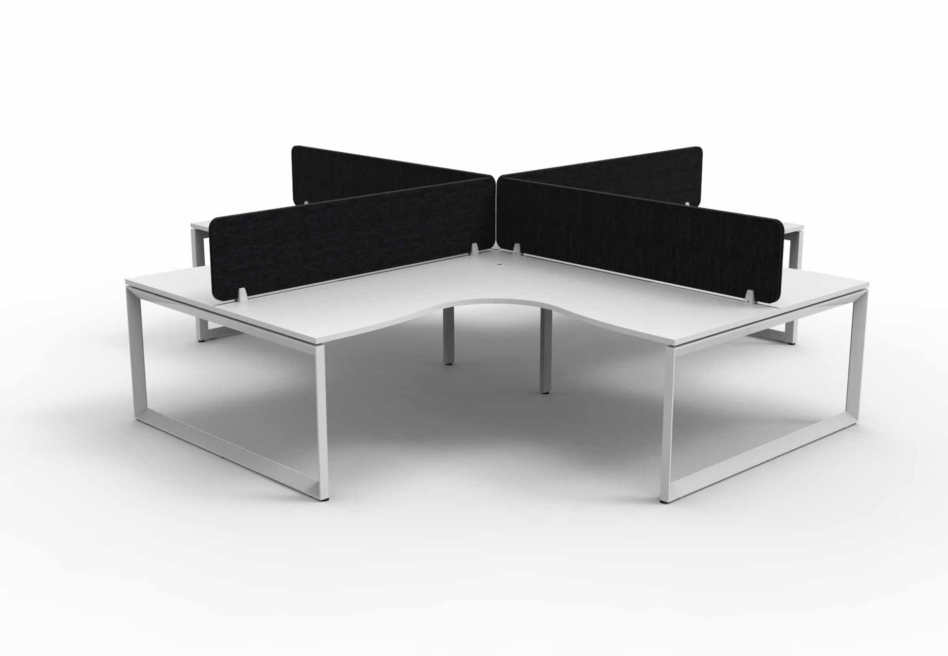 Loop 4 Person Corner Workstation - with Eco Screen